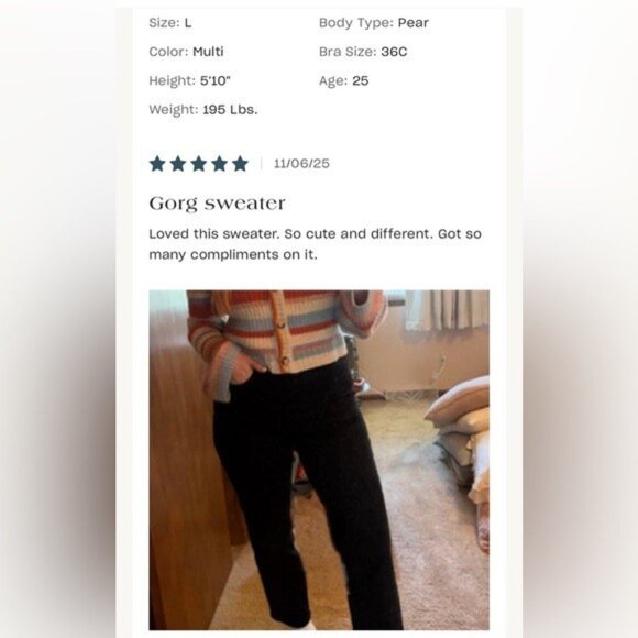 NWT Size S -Anthropologie Ribbed Cardigan Sweater Assorted Stripe (NWT US$ 158) - Picture 11 of 16